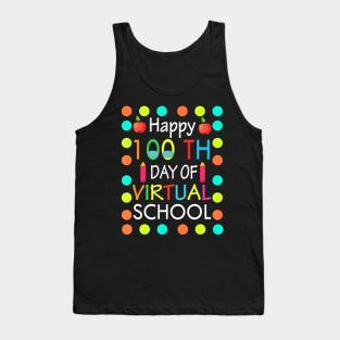 100 Days Of School Virtual Learning Distance Quarantine Gift Tank Top